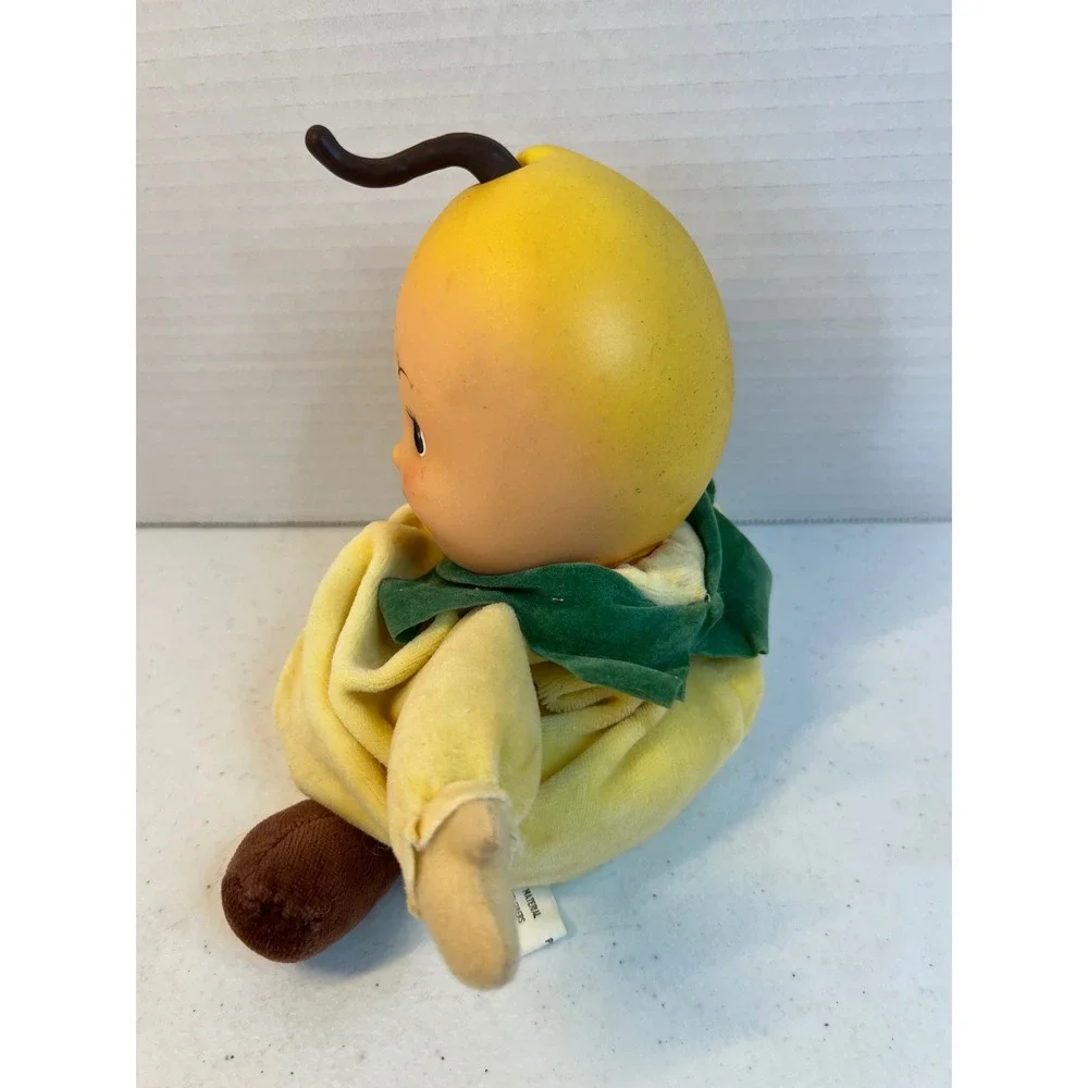 Vintage Small Small World Fruit Babies Larry Lemon Plush Toy 1970s Yellow 10